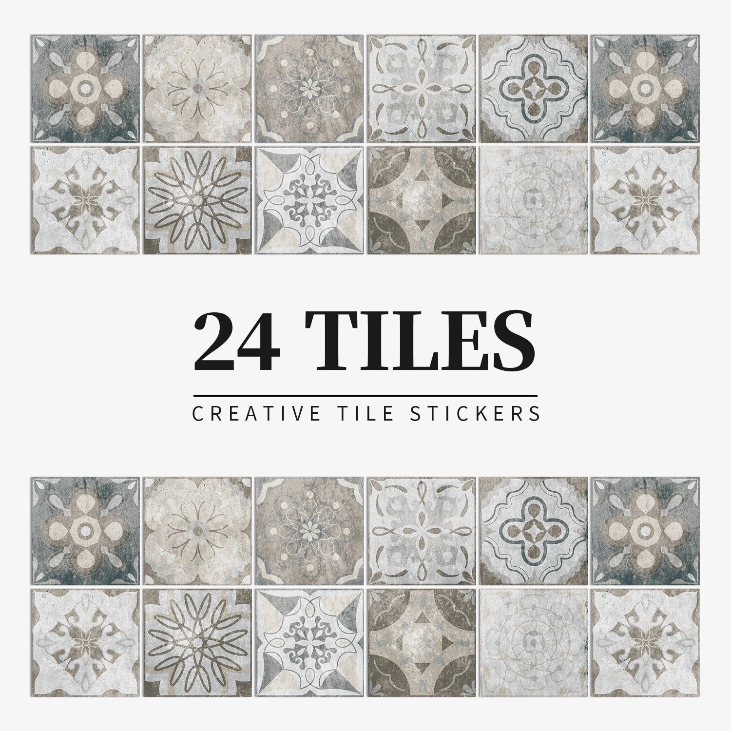 Anyhouz Wallpaper Classic Brown 10cmx10cm 24 Pcs Modern Retro Style PVC Tile Stickers Waterproof Self Adhesive Wall Home Decor-Wallpaper-PEROZ Accessories