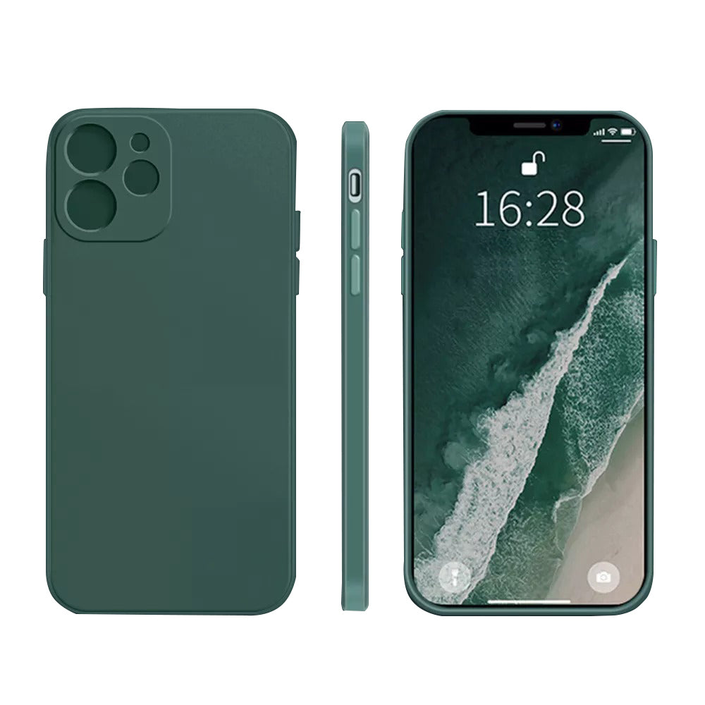 Anymob Samsung Phone Case Dark Green Square Soft Silicone For Galaxy S22 Ultra S21 FE S20 Plus Note 20 A12 A22 A32 A52 A72 A51 A71 A13 A33 A53 Cover-Mobile Phone Cases-PEROZ Accessories