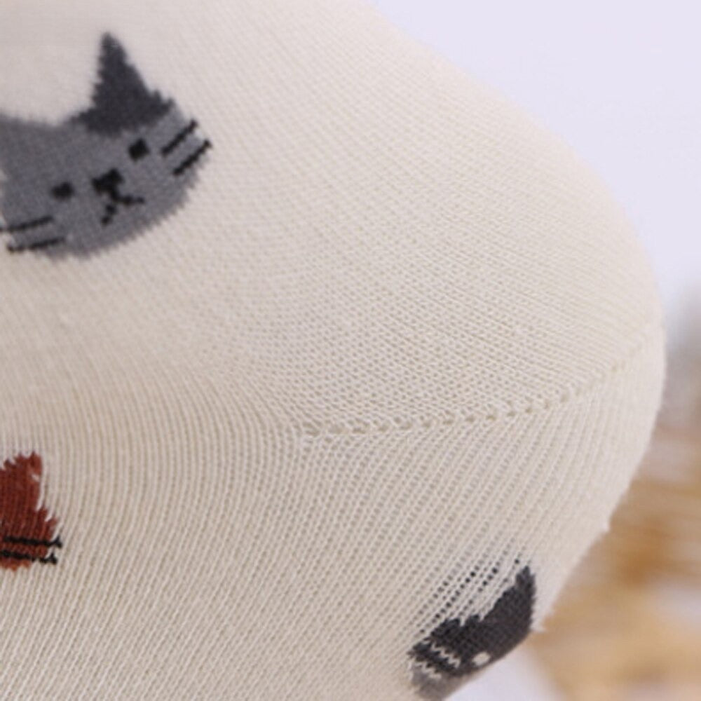 Anysox 5 Pairs Sky Blue Cat Size 5-9 Fashion Socks High Quality Office Sports Bussiness Long Socks Cotton Solid Colors Skateboard Knitted Casual-Socks-PEROZ Accessories