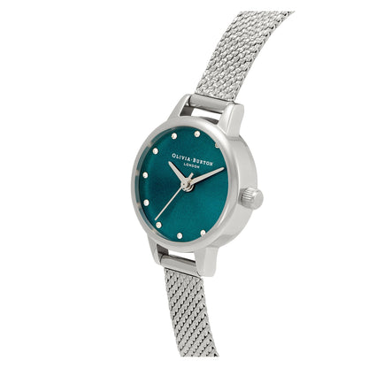 Olivia Burton Stainless Steel Navy Sunray &amp; Stone Dial Ladies Watch - OB16MN13-Quartz Watches-PEROZ Accessories