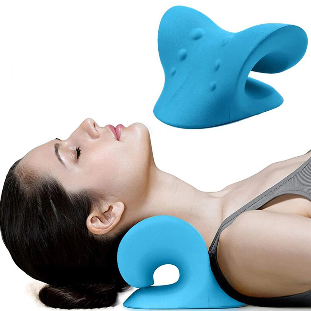 Anyfit Blue Neck Massager Pillow Shoulder Relaxer Cervical Spine Alignment Traction Device Pillow For Body Muscle Pain Relief-Exercise & Fitness-PEROZ Accessories