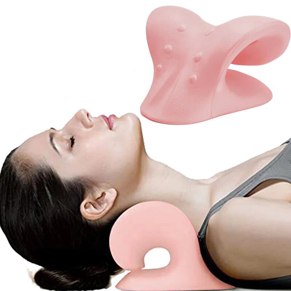 Anyfit Pink Neck Massager Pillow Shoulder Relaxer Cervical Spine Alignment Traction Device Pillow For Body Muscle Pain Relief-Exercise & Fitness-PEROZ Accessories