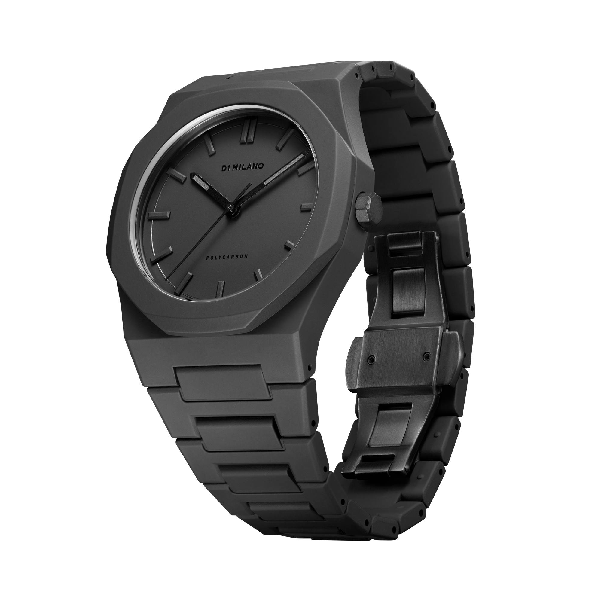 D1 Milano Polycarbonate Black Watch-Quartz Watches-PEROZ Accessories