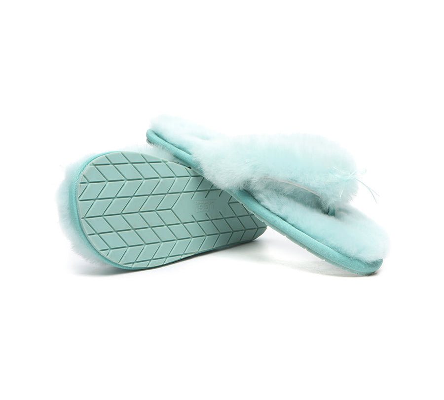 Australian Shepherd AS UGG Women Fluffy Slides Thongs Cinderella-Slides-PEROZ Accessories