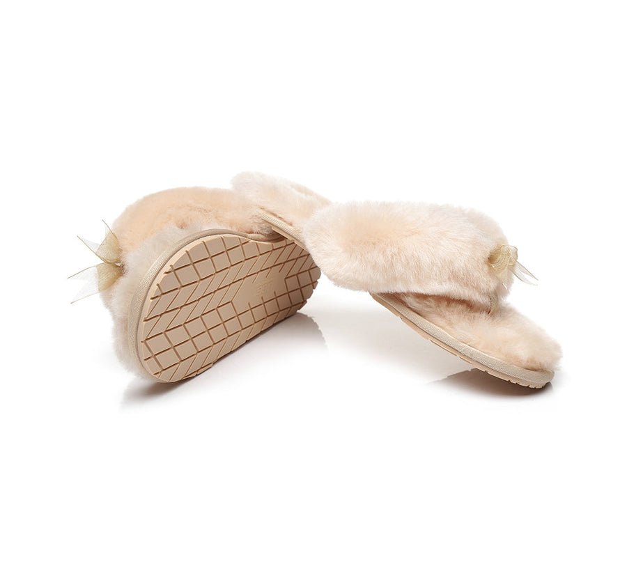 Australian Shepherd AS UGG Women Fluffy Slides Thongs Cinderella-Slides-PEROZ Accessories