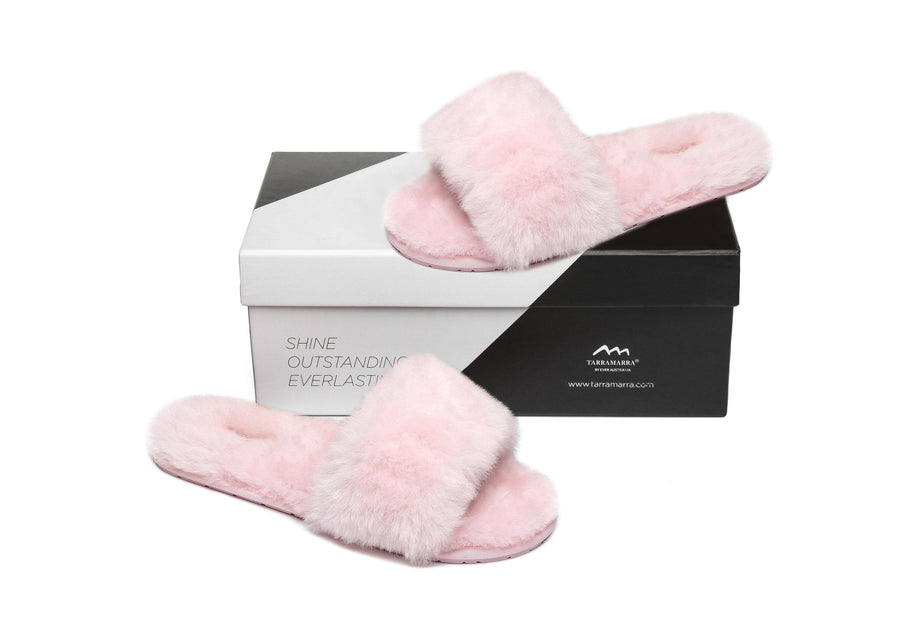 Tarramarra Nala Fashion Slides Women Sheepskin Fluffy Slides-Slides-PEROZ Accessories
