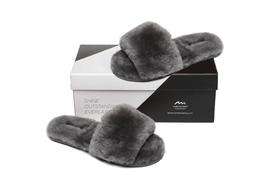 Tarramarra Nala Fashion Slides Women Sheepskin Fluffy Slides-Slides-PEROZ Accessories