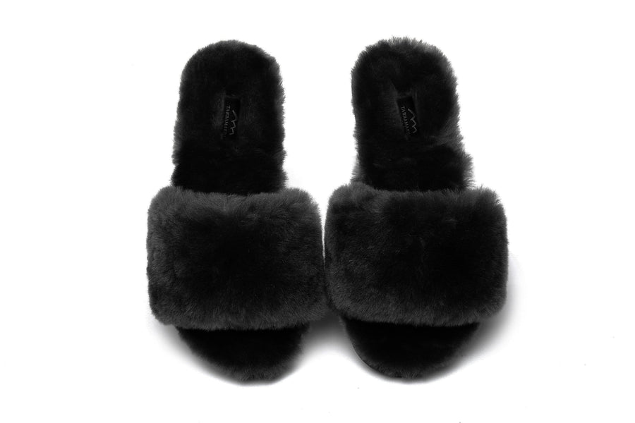 Tarramarra Nala Fashion Slides Women Sheepskin Fluffy Slides-Slides-PEROZ Accessories