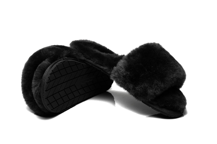 Tarramarra Nala Fashion Slides Women Sheepskin Fluffy Slides-Slides-PEROZ Accessories