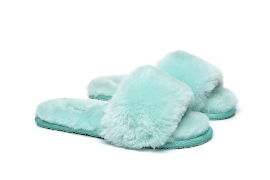 Tarramarra Nala Fashion Slides Women Sheepskin Fluffy Slides-Slides-PEROZ Accessories