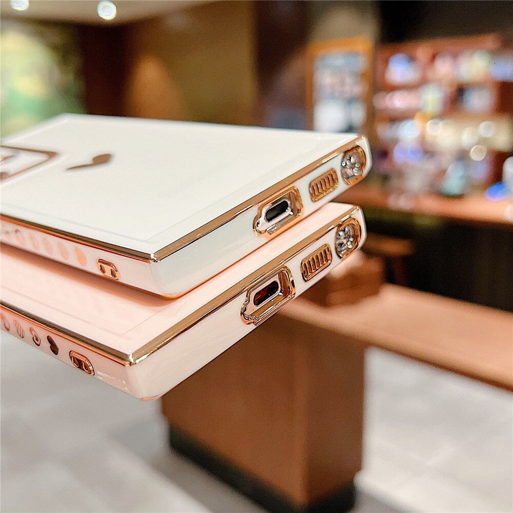 Anymob Samsung Beige Soft Point Edge Silicone Phone Case Love Heart Cover Compatible-Mobile Phone Cases-PEROZ Accessories