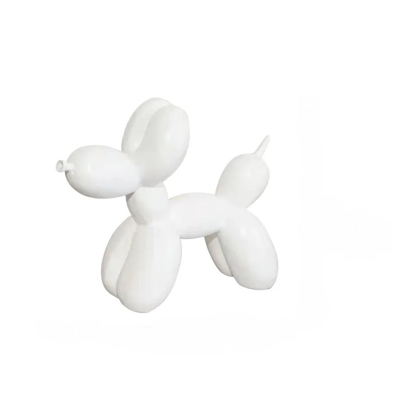 Anyhouz Home Figurine Nordic Balloon Dog White Small Resin for Living Room Desktop Decoration Accessories Gifts-Sculptures & Statues-PEROZ Accessories