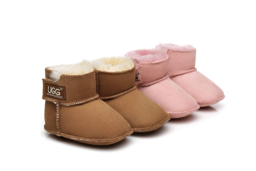 Australian Shepherd UGG Erin Sheepskin Baby Booties Cradle Water Resistant-Kid Boots-PEROZ Accessories