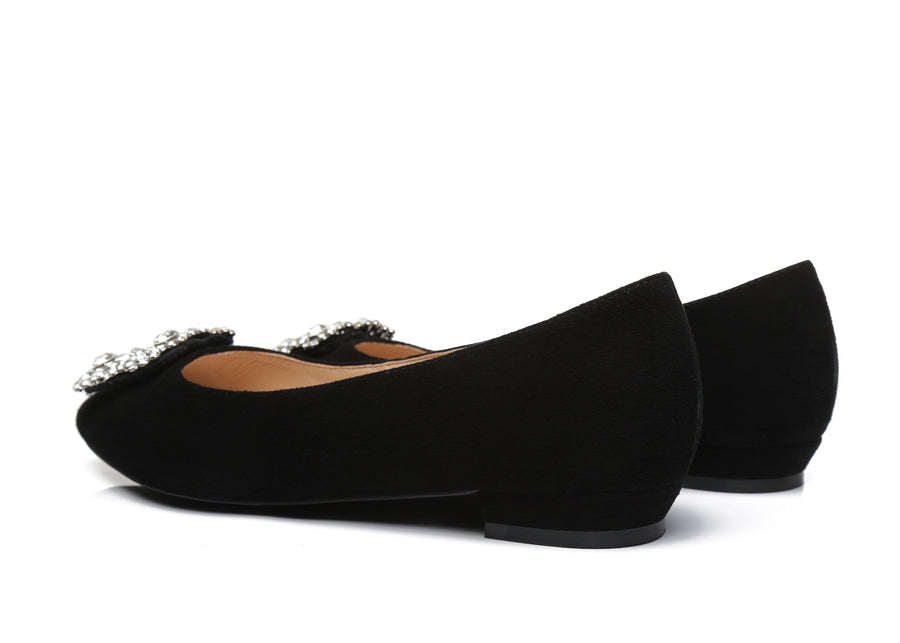 Australian Shepherd AS UGG Women Leather Ballet Flats Isabella-Boots-PEROZ Accessories