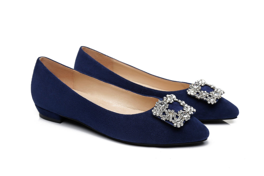 Australian Shepherd AS UGG Women Leather Ballet Flats Isabella-Boots-PEROZ Accessories