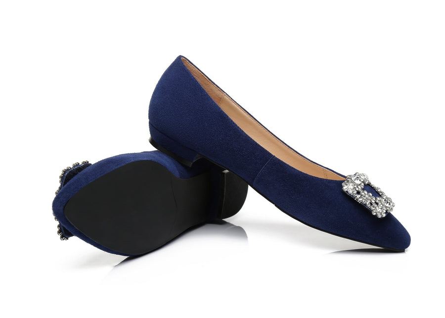 Australian Shepherd AS UGG Women Leather Ballet Flats Isabella-Boots-PEROZ Accessories