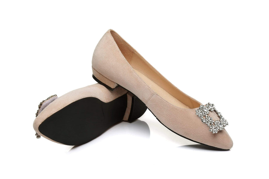 Australian Shepherd AS UGG Women Leather Ballet Flats Isabella-Boots-PEROZ Accessories