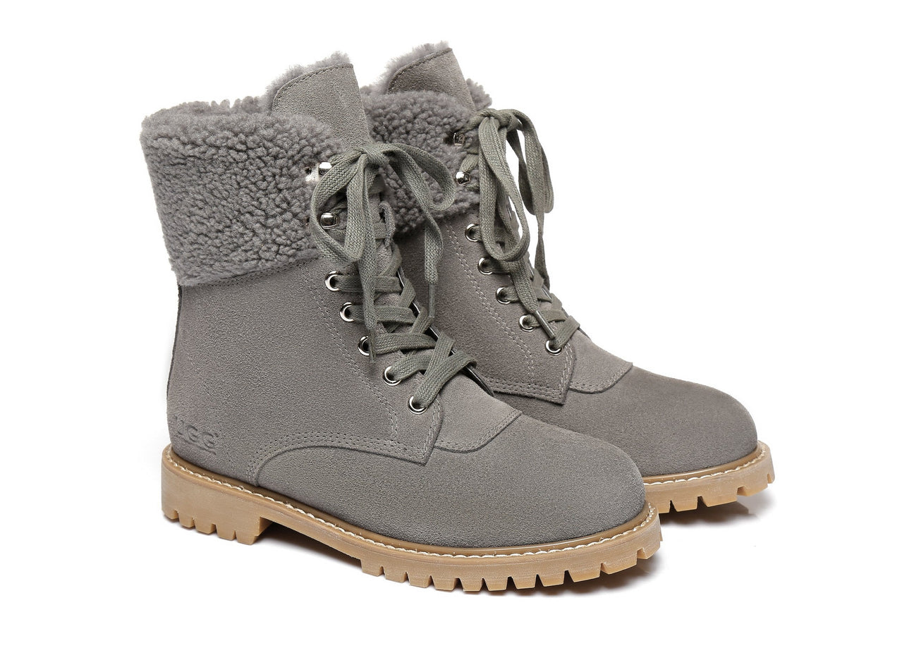 Australian Shepherd UGG Women Sheepskin Wool Fashion Chunky Boots Mina Water Resistant-Boots-PEROZ Accessories