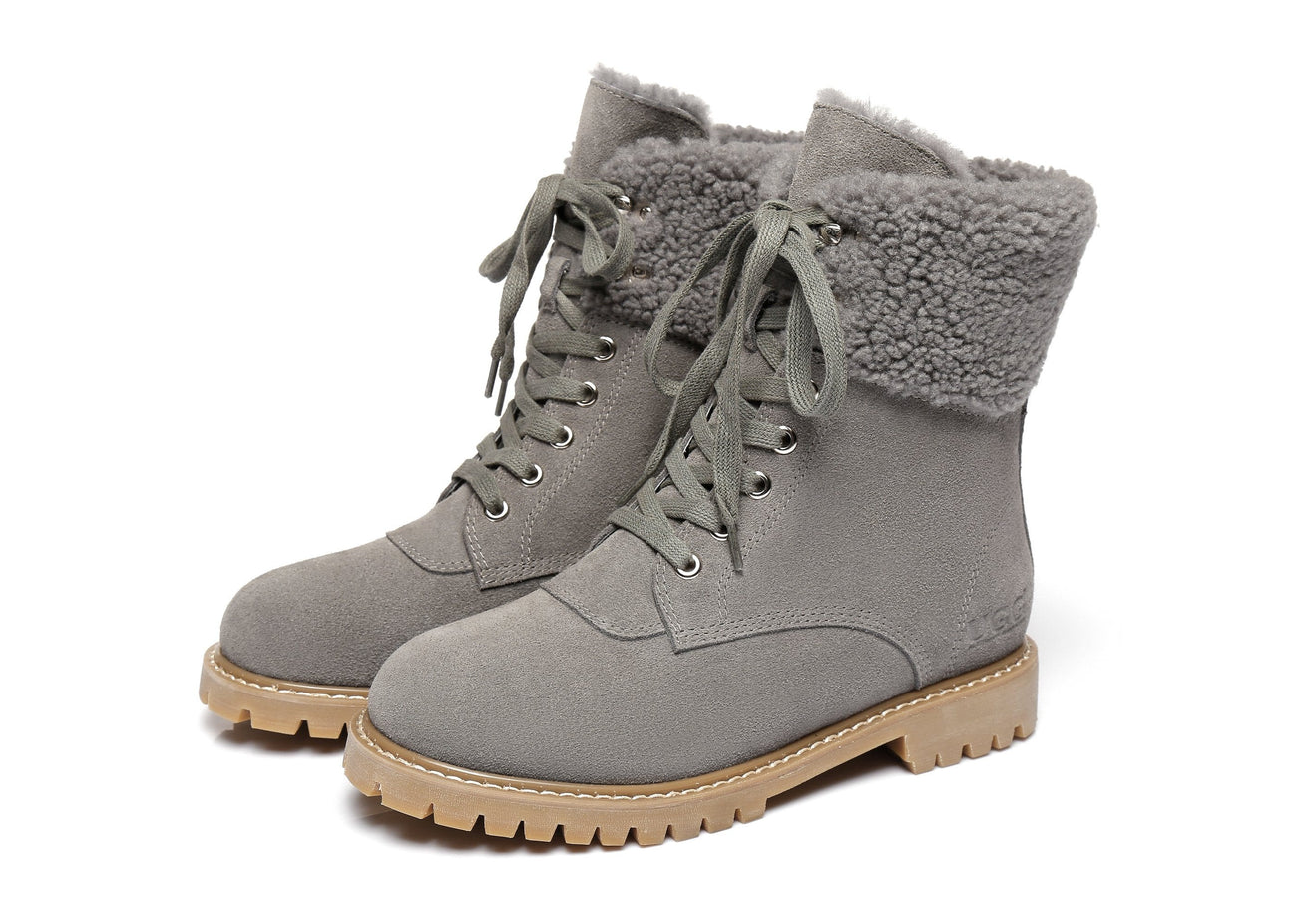 Australian Shepherd UGG Women Sheepskin Wool Fashion Chunky Boots Mina Water Resistant-Boots-PEROZ Accessories