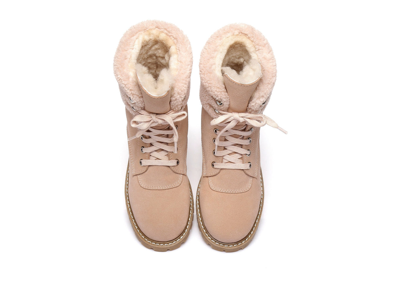 Australian Shepherd UGG Women Sheepskin Wool Fashion Chunky Boots Mina Water Resistant-Boots-PEROZ Accessories