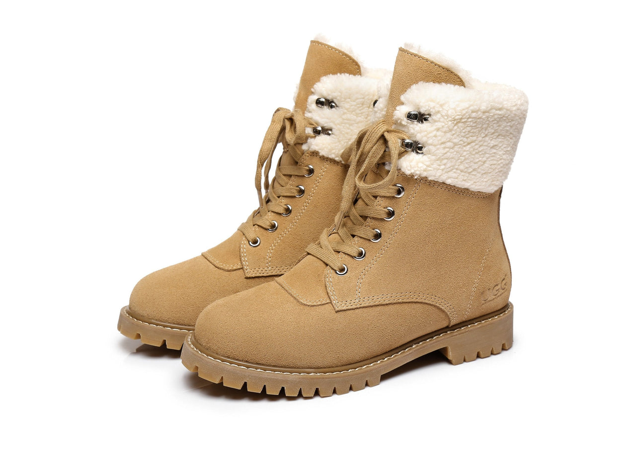 Australian Shepherd UGG Women Sheepskin Wool Fashion Chunky Boots Mina Water Resistant-Boots-PEROZ Accessories