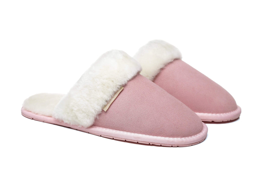 Australian Shepherd Cow Suede Upper Wool Lining UGG Slipper Lassie Water Resistant-Slippers-PEROZ Accessories