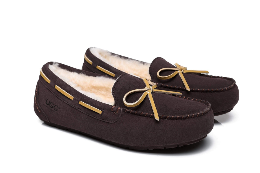 Australian Shepherd Joey Moccasin UGG Women Casual Flats-Loafers & Moccasins-PEROZ Accessories