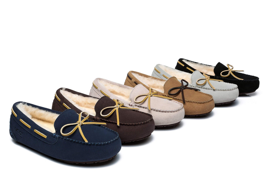 Australian Shepherd Joey Moccasin UGG Women Casual Flats-Loafers & Moccasins-PEROZ Accessories
