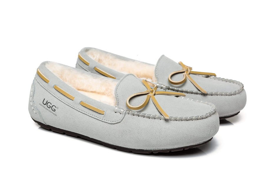 Australian Shepherd Joey Moccasin UGG Women Casual Flats-Loafers & Moccasins-PEROZ Accessories
