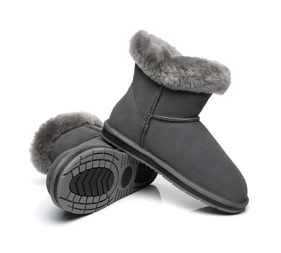 Australian Shepherd UGG Boots Mini Women Tiara Sheepskin Horn Toggle Closure-Boots-PEROZ Accessories