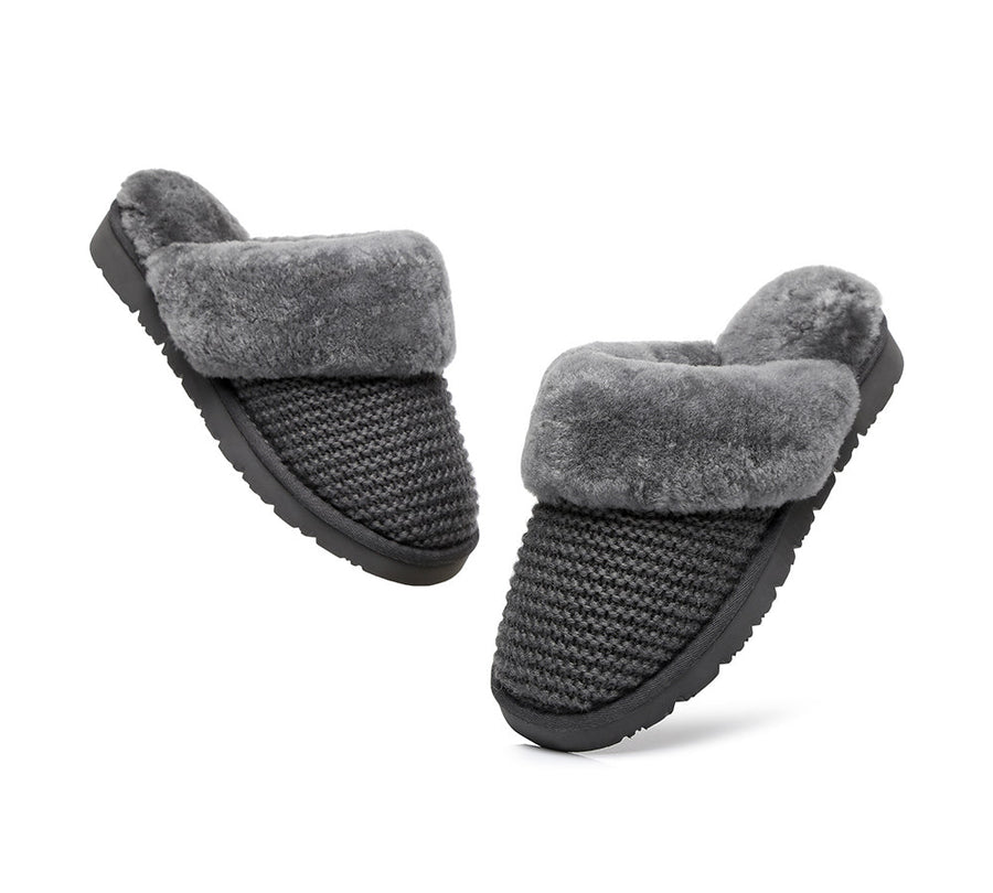 Australian Shepherd UGG Slippers Linden Women Sheepskin Wool-Slippers-PEROZ Accessories