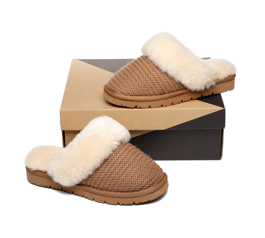 Australian Shepherd UGG Slippers Linden Women Sheepskin Wool-Slippers-PEROZ Accessories