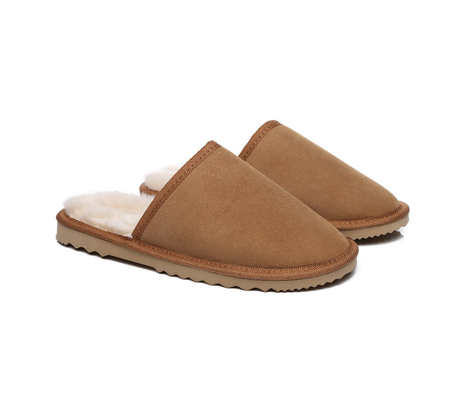 Australian Shepherd UGG Men Scuff Australian Made DoubleFace Sheepskin Water Resistant Slipper-Slippers-PEROZ Accessories