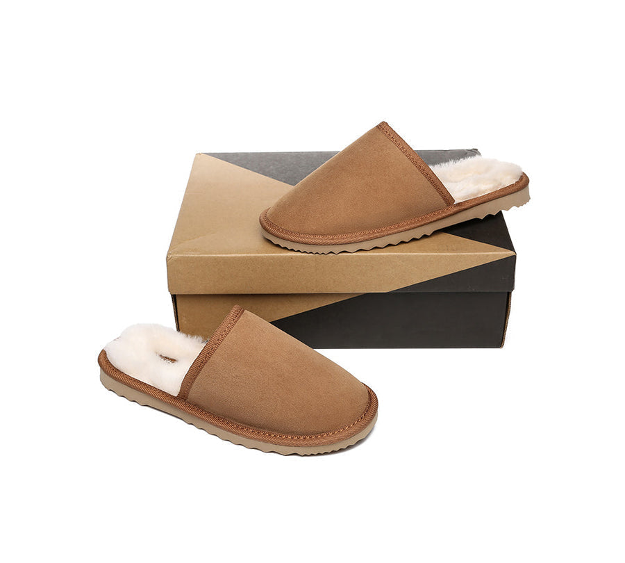 Australian Shepherd UGG Men Scuff Australian Made DoubleFace Sheepskin Water Resistant Slipper-Slippers-PEROZ Accessories