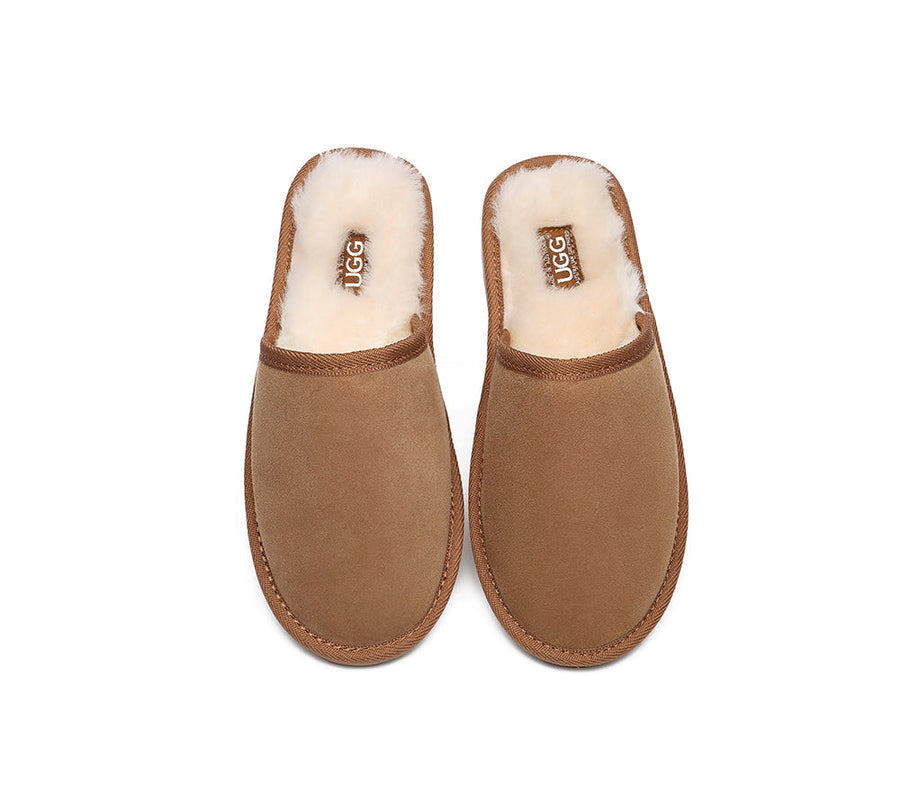 Australian Shepherd UGG Men Scuff Australian Made DoubleFace Sheepskin Water Resistant Slipper-Slippers-PEROZ Accessories