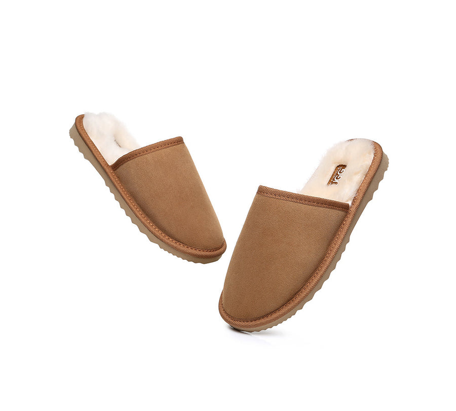 Australian Shepherd UGG Men Scuff Australian Made DoubleFace Sheepskin Water Resistant Slipper-Slippers-PEROZ Accessories