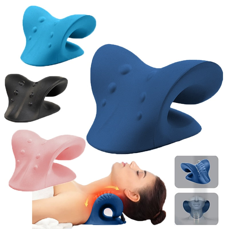 Anyfit Pink Neck Massager Pillow Shoulder Relaxer Cervical Spine Alignment Traction Device Pillow For Body Muscle Pain Relief-Exercise & Fitness-PEROZ Accessories