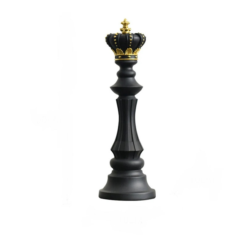 Anyhouz Home Figurine Chess Piece Black King Medium Resin for Living Room Desktop Decoration Accessories Gifts-Sculptures & Statues-PEROZ Accessories