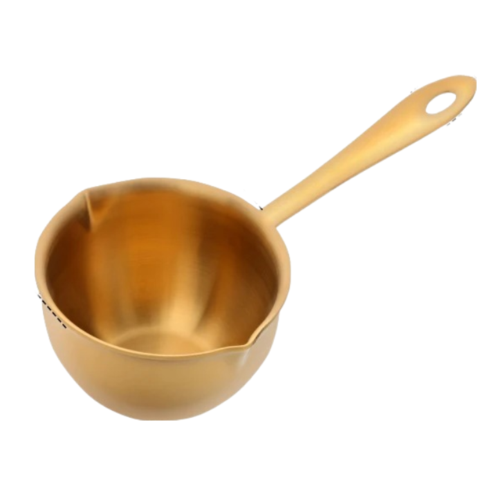 Anygleam Cookware Pouring Pots 2pcs Gold Mini Sauce Heating Stainless Steel Kitchen Chocolate Pot Butter Milk Drip Pot Small With Handle-Pots-PEROZ Accessories
