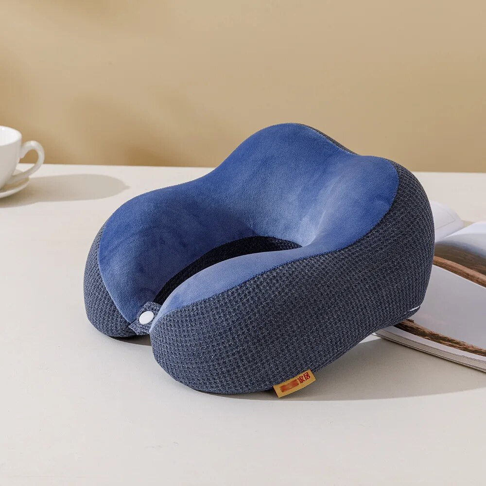 Anypack Neck Pillow Blue Memory Foam Slow Rebound Comfortable Sleep Headrest-Neck Pillow-PEROZ Accessories