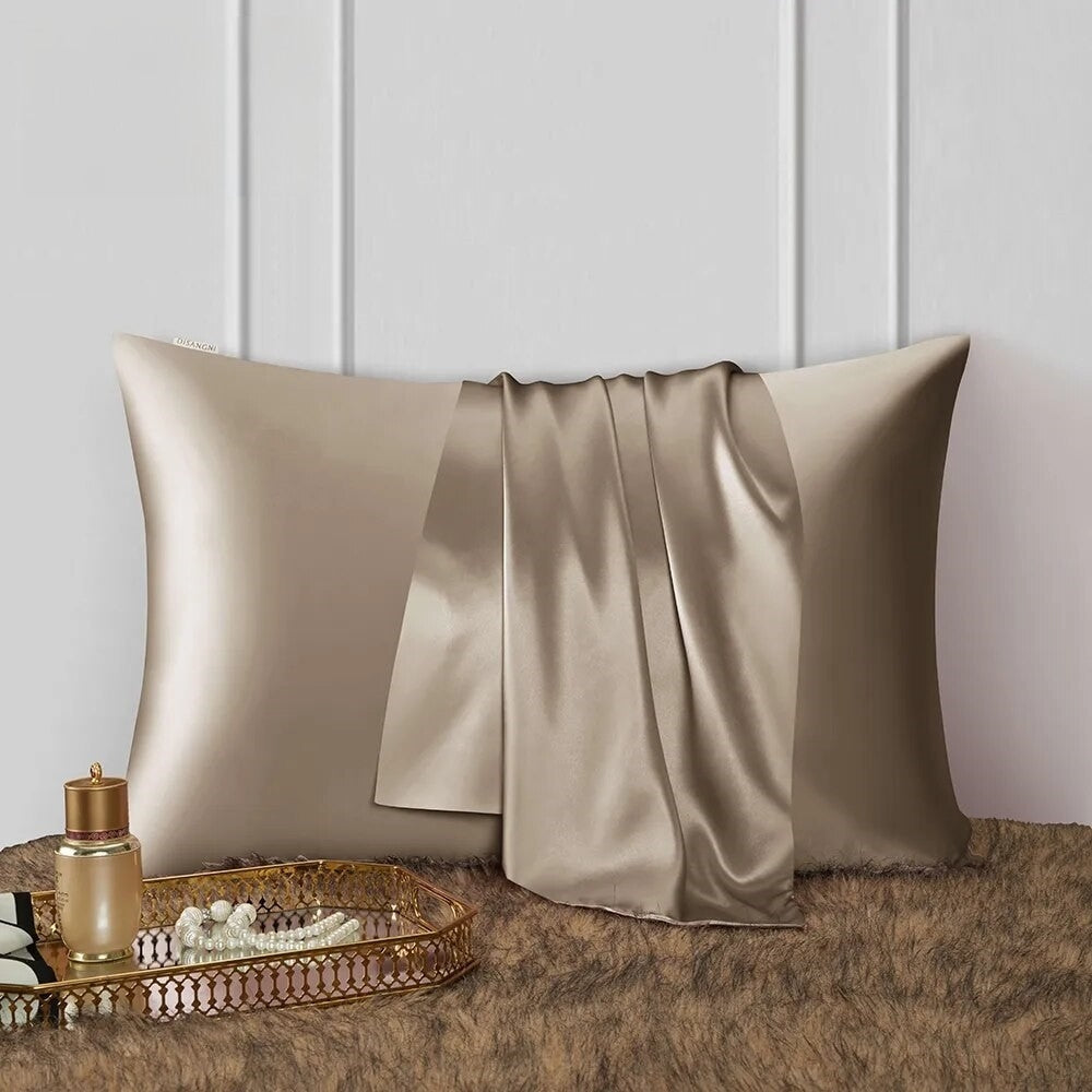 Anyhouz Pillowcase 51x66cm Coffee Natural Mulberry Silk For Comfortable And Relaxing Home Bed-Pillowcases-PEROZ Accessories