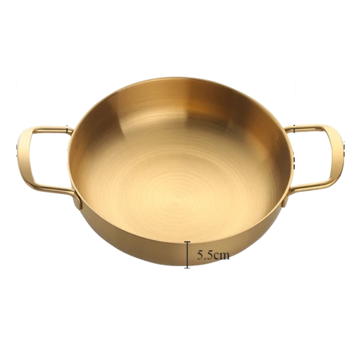 Anygleam Stock Pot 2pcs Gold-S-L Stainless Steel HotPot Without Lid Single-Layer Cooking Soup Noodle Sea Food Home Kitchen Restaurant Tools-Pots-PEROZ Accessories