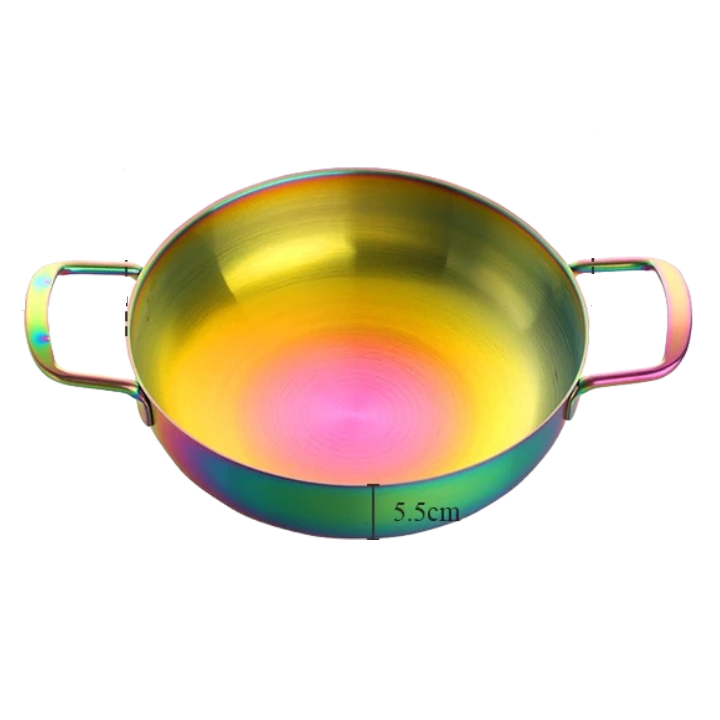 Anygleam Stock Pot 2pcs Rainbow no.0-S-L Stainless Steel HotPot Without Lid Single-Layer Cooking Soup Noodle Sea Food Home Kitchen Restaurant Tools-Pots-PEROZ Accessories