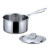 Anygleam Cookware Saucepan Silver 304 Stainless Stainless Milk Pot Soup Noodle Small Pot Dormitory Thickening with Lid Long Handle Induction-Pots-PEROZ Accessories
