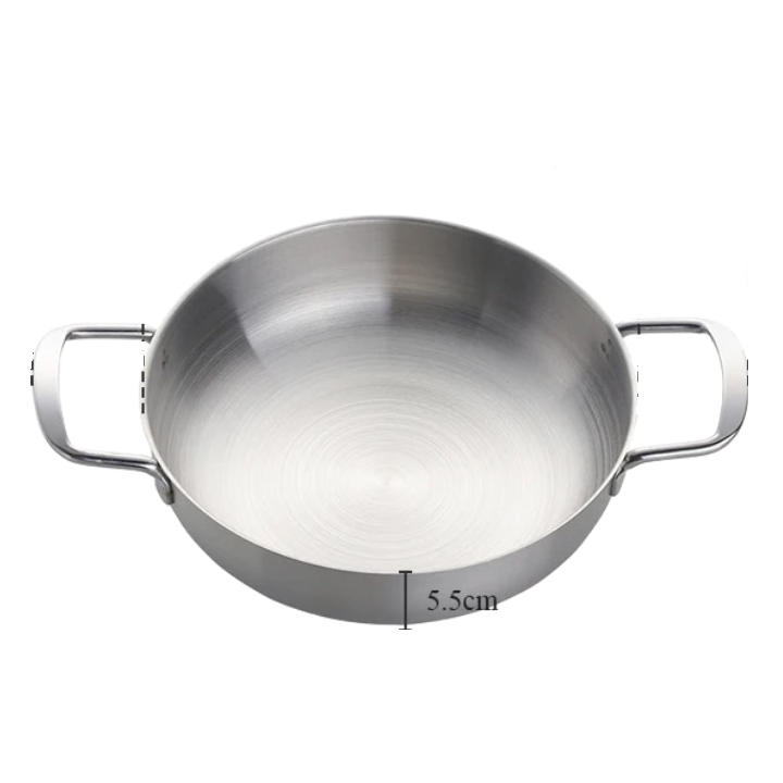 Anygleam Stock Pot 2pcs Silver-S-L Stainless Steel HotPot Without Lid Single-Layer Cooking Soup Noodle Sea Food Home Kitchen Restaurant Tools-Pots-PEROZ Accessories