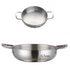 Anygleam Stock Pot 2pcs Silver-S-L Stainless Steel HotPot Without Lid Single-Layer Cooking Soup Noodle Sea Food Home Kitchen Restaurant Tools-Pots-PEROZ Accessories