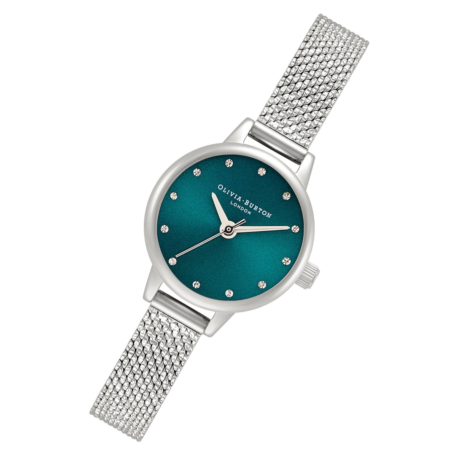 Olivia Burton Stainless Steel Navy Sunray & Stone Dial Ladies Watch - OB16MN13-Quartz Watches-PEROZ Accessories