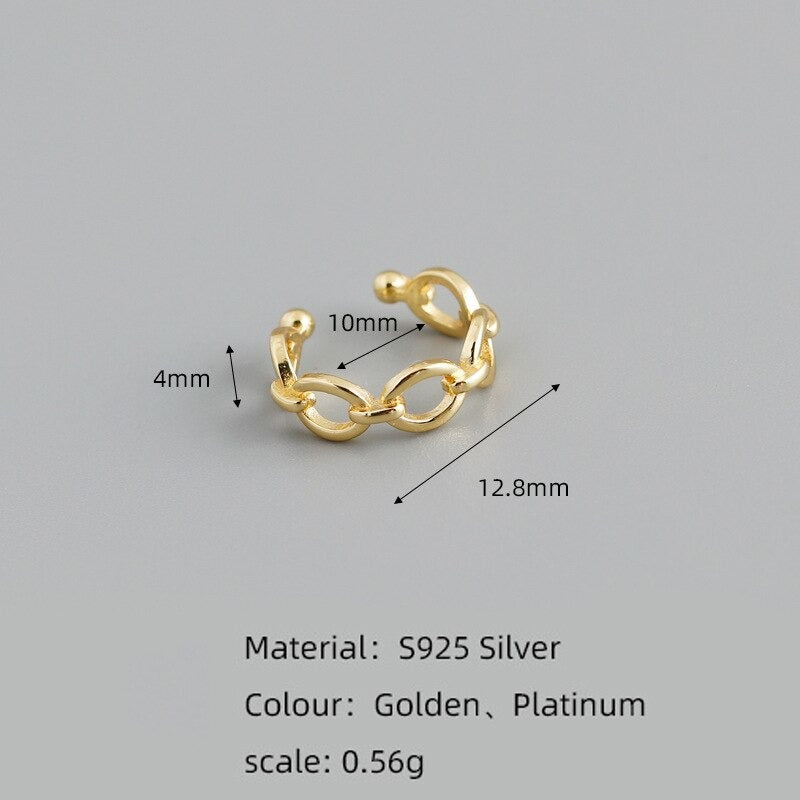 Anyco Stud Earrings Minimalist Chain Hoop Earrings For Women Trendy Jewelry Gold-Earrings-PEROZ Accessories