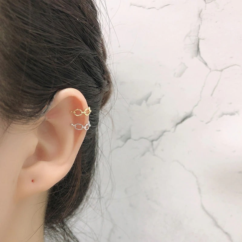 Anyco Stud Earrings Minimalist Chain Hoop Earrings For Women Trendy Jewelry Gold-Earrings-PEROZ Accessories
