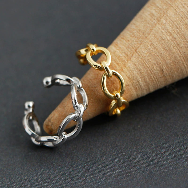 Anyco Stud Earrings Minimalist Chain Hoop Earrings For Women Trendy Jewelry Sterling Silver-Earrings-PEROZ Accessories